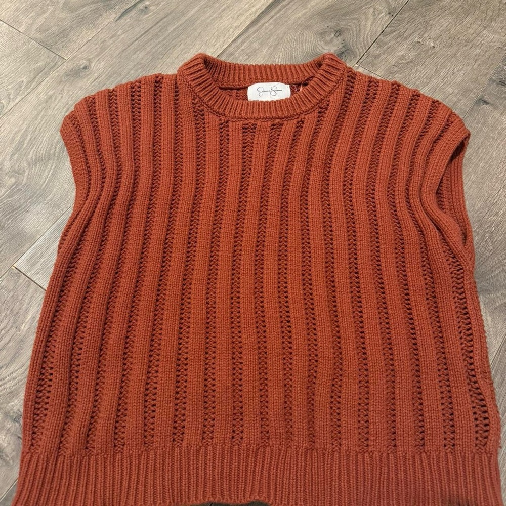Jessica Simpson Rust Sleeveless Sweater can include long sleeve if wanted